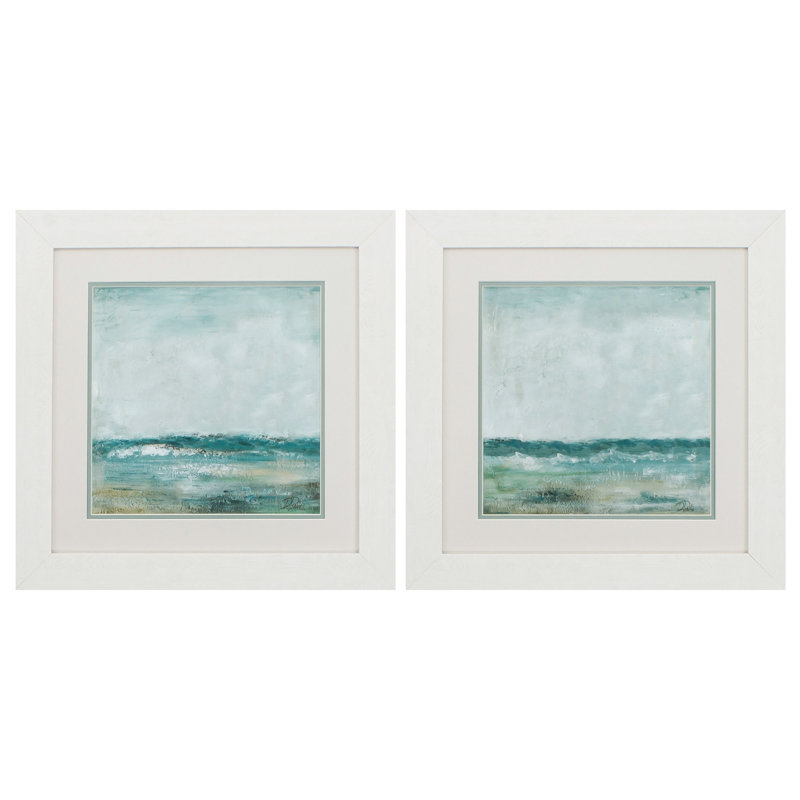 Cadre blanc Cape Cod - ensemble de 2 reproductions d'art