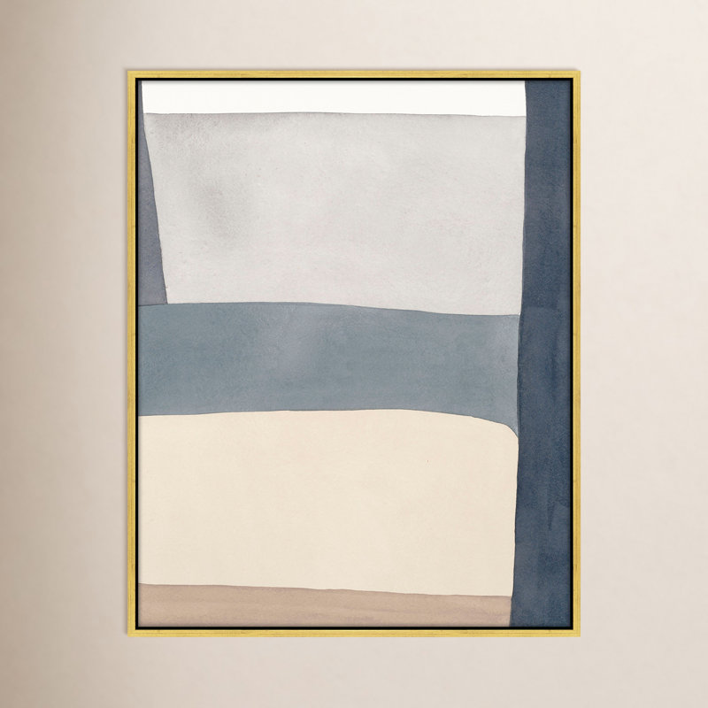 Everything In Deep Blue Print by Julia Balfour, Gold Framed Canvas, 50" H x 40" W x 1.4" D