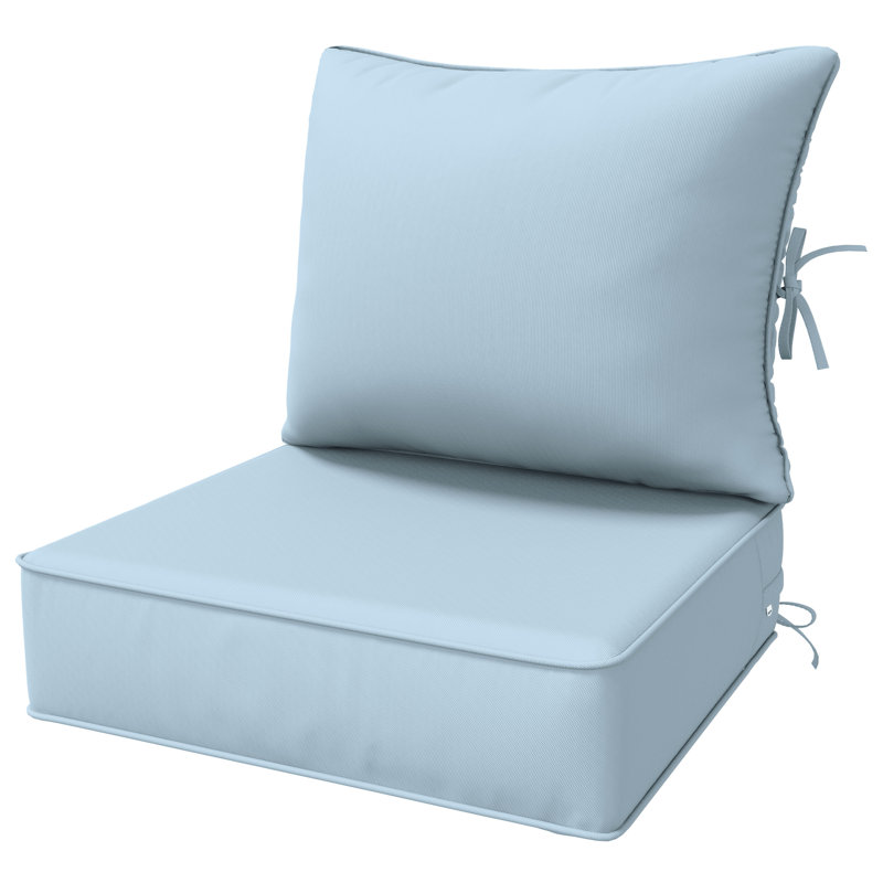 6.5″ Outdoor Replacement  Cushion Set, Deep Seating Seat / Back Cushion Set, Sky Blue