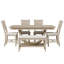 Ensemble de 6 tables de salle à manger en bois 6 pièces avec banc long et 4 chaises de style moderne-1987093092