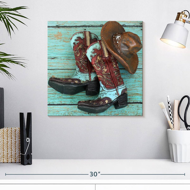 Lelar Cowboy Hat And Boots, 16" H x 16" W