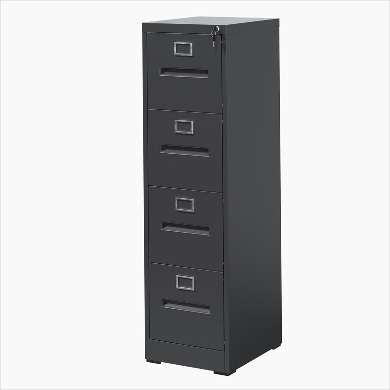 4 Drawer File Cabinet with Lock Metal Vertical File Cabinet Office Home, A4 Legal/Letter Size Narrow File Cabinet Locked,Assembly Required
