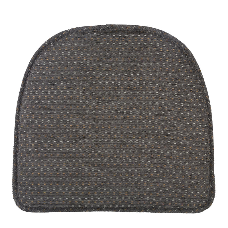 Coussins de chaise antidérapants, 16 x 15 x 2 pouces, ensemble de 4, gris