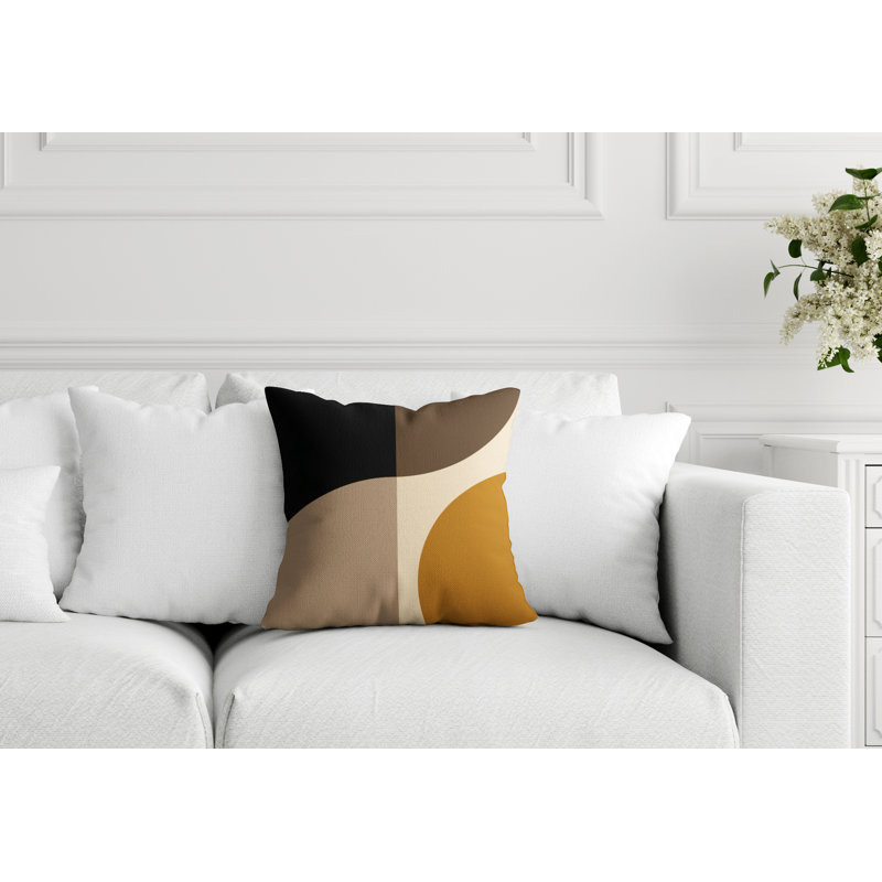 Coussin intérieur / extérieur en polyester filé Yesna, 15 po x 15 po, Orange