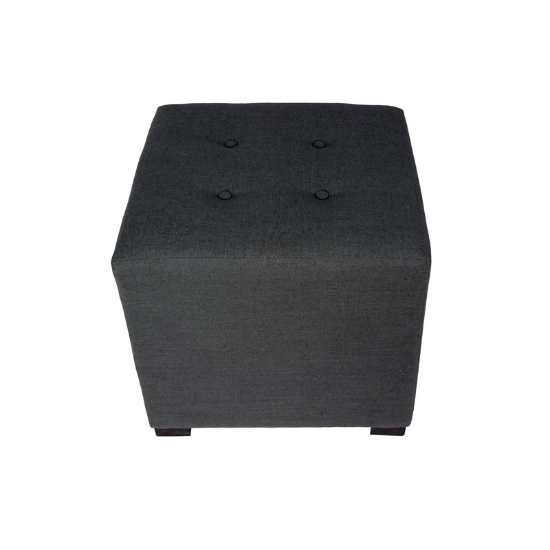 Repose-pieds carré touffeté de 19 po Emerie, Anthracite