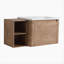 Meuble-lavabo mural 40 po avec lavabo en céramique blanche et tablettes de rangement et 1 porte à fermeture en douceur, emballage KD, contreplaqué