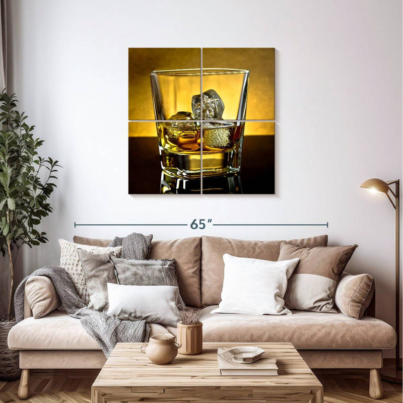 Yarlin whisky avec glace, H 38 po x l 38 po