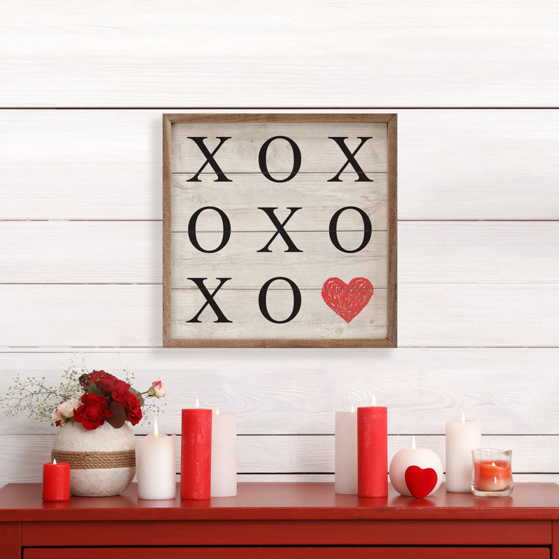 Xoxo cœur délavé, H 16 po x l 16 po