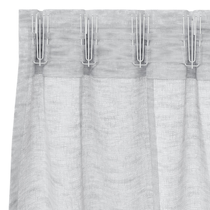 Suzzy Semi Sheer Curtain Pair, 140cm Width x 140cm Drop, Light Grey