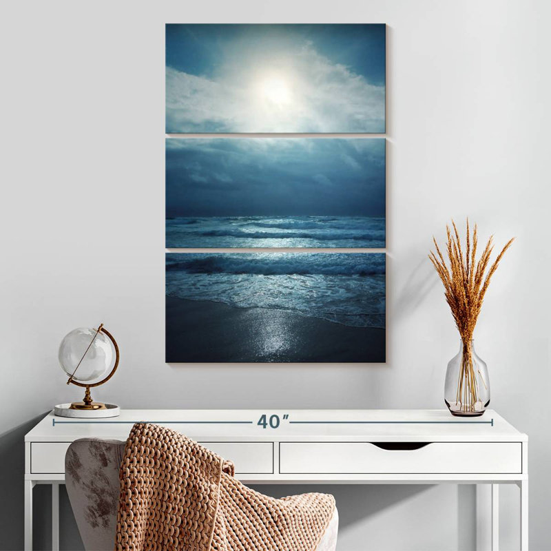 Gillard au clair de lune, océan Atlantique, H 32 po x l 20 po