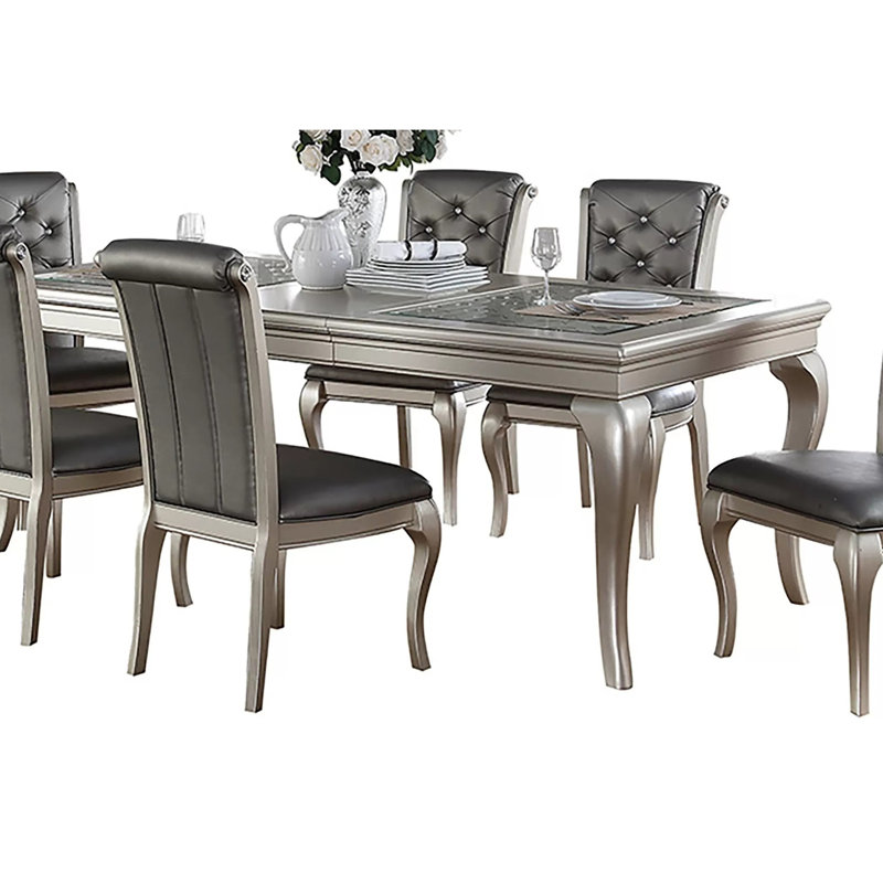 7pc Dining Table 6x Side Chairs