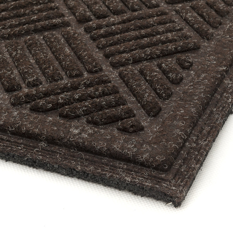 StepGuard 3-foot x 4-foot Heavy Duty Contours Parquet Door Mat, Brown