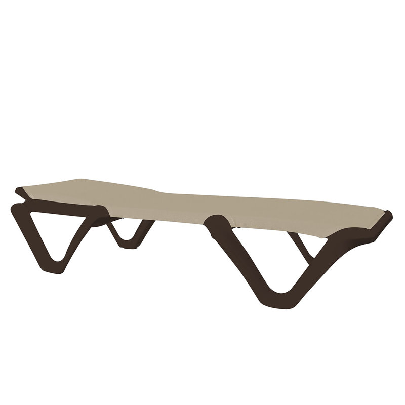 Chaise longue inclinable Nautical, Taupe, Bronze