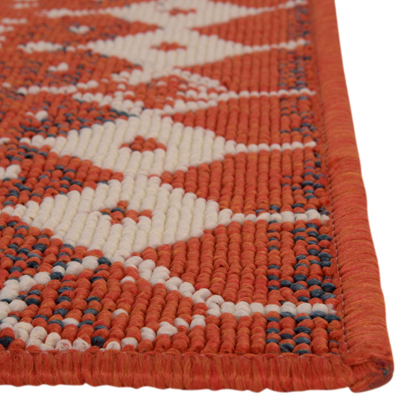 Tapis intérieur / extérieur en polypropylène tissé à la machine Enzor, Carré 7 pi 10 po