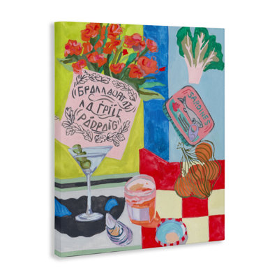 Toile de cuisine nature morte à carreaux, design par Melissa Wang