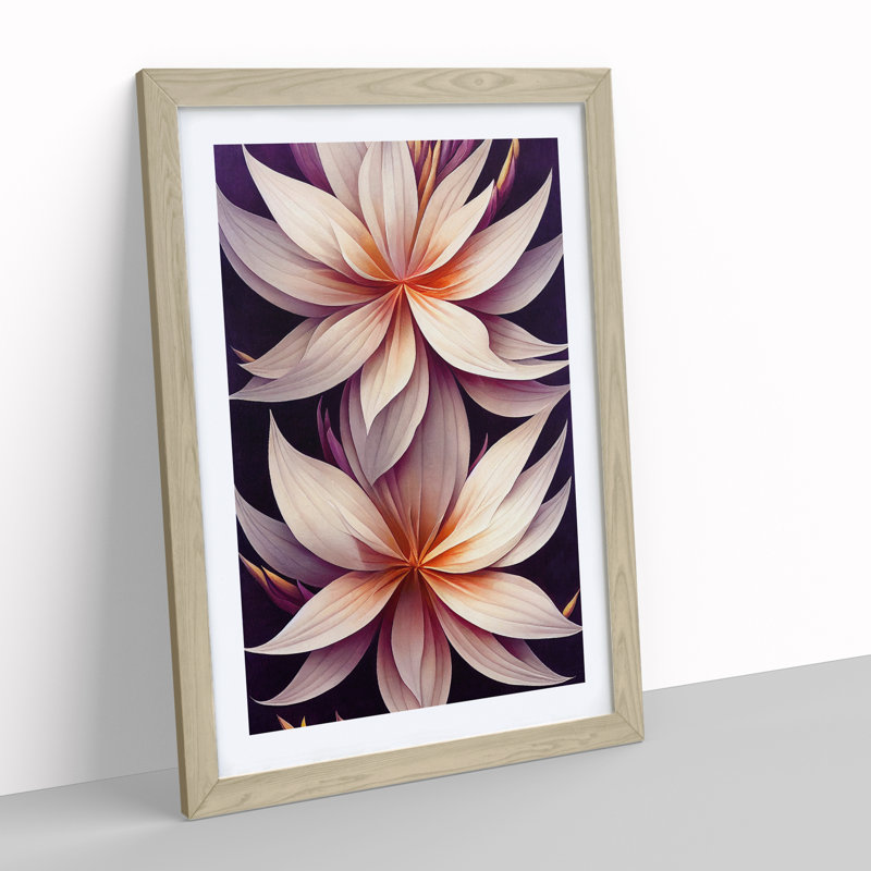 XV1022-4509X The Dignified Flowers - Single Picture Frame Print, 34cm H x 25cm W x 2cm D, Oak Framed