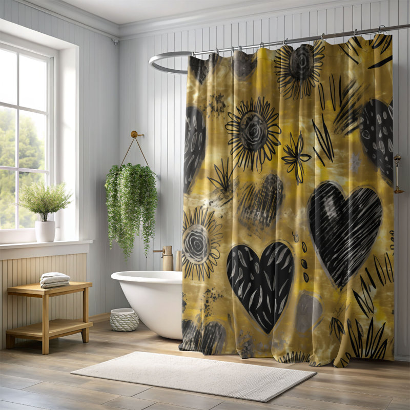 Rideau de douche Affluent Love - Premium, H 74 po x l 71 po