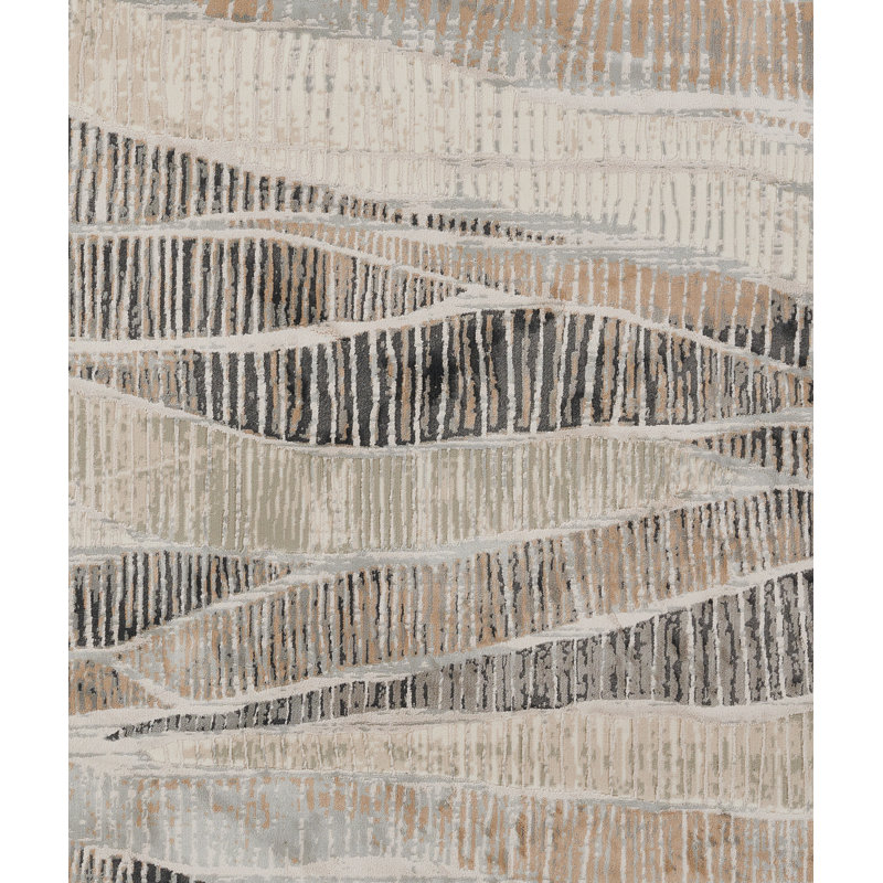 Tapis gris abstrait Foundry Select Genevieve 1 pi 10 po x 2 pi 10 po, 3 pi 10 po x 5 pi 7 po