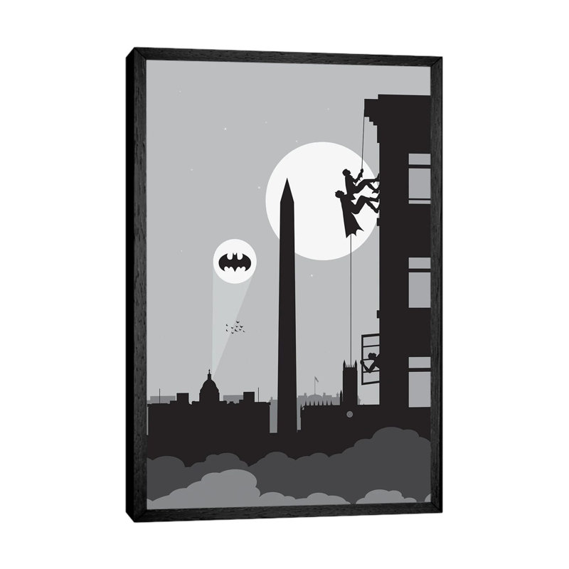 Washington - Print on Canvas, 101.6cm H x 66.04cm W x 3.81cm D, Black Floater Framed