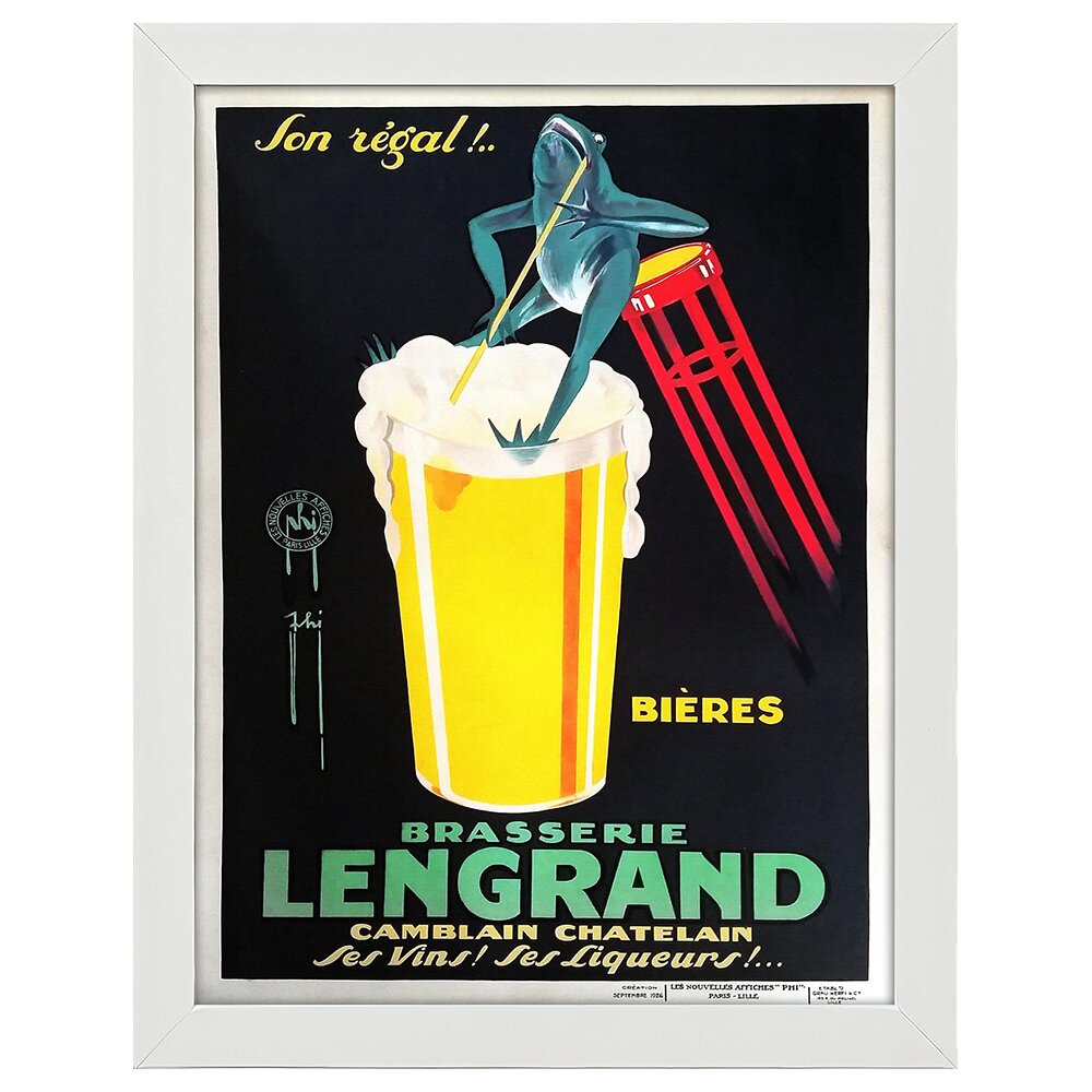 Leinwandbild Vintage Advertising Poster Brasserie Lengrand