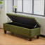 Banc repose-pieds avec rangement, surface bouclée, pieds en bois d'hévéa, capacité de 300 lb
