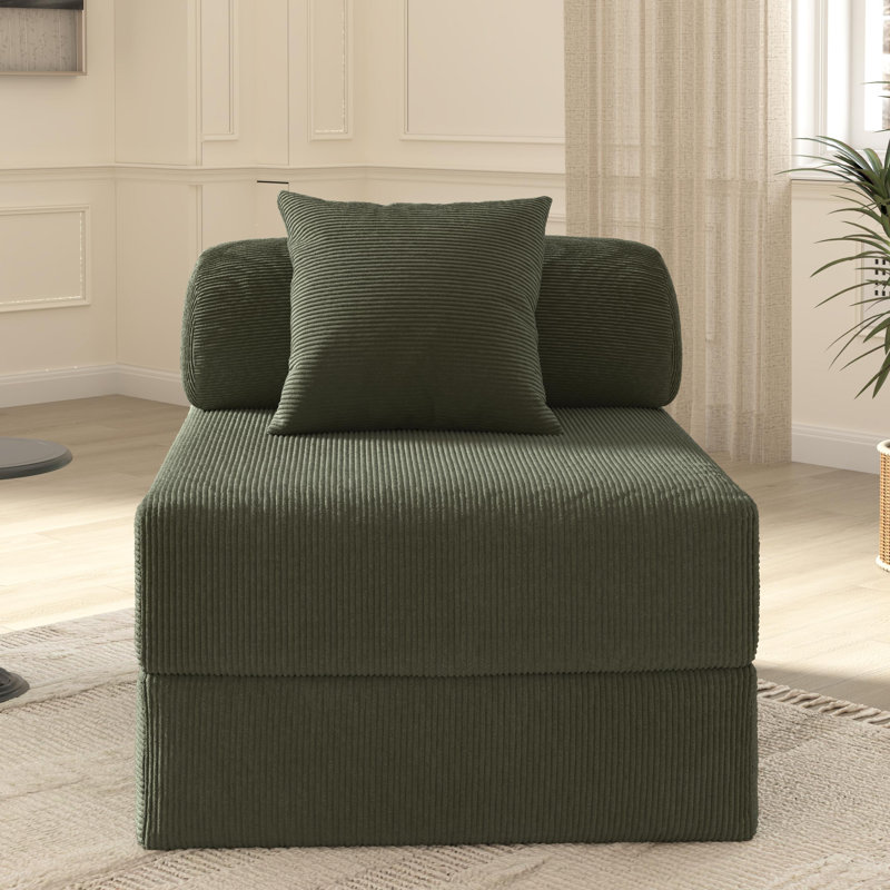 Jordan 31.5''Convertible Sleeper Chair Bed, Green