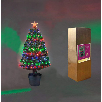 2ft to 6ft Multicolour Fibre Optic Christmas Tree with 8 Light Modes and PVC Tips