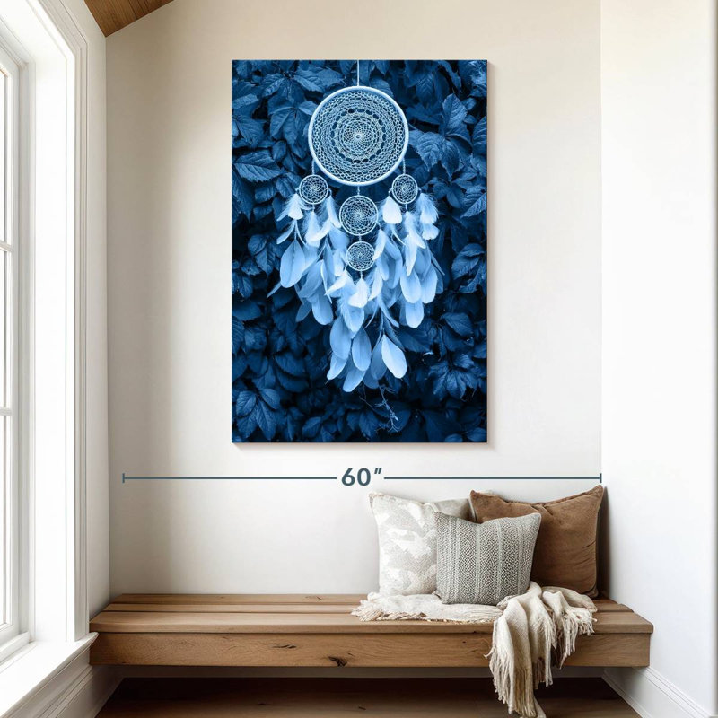 Capteur de rêves bleu amérindien Kerner, H 48 po x l 32 po