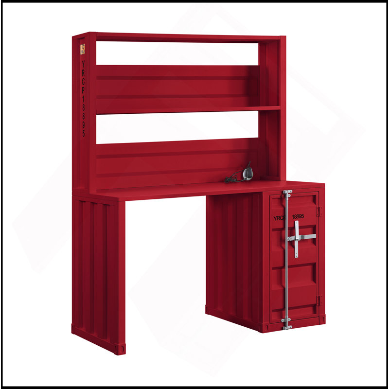 Finish Writing Desk W/Hutch, Red