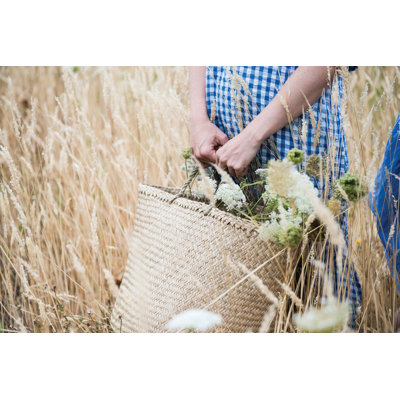 Round Seagrass Storage Baskets with Handles
