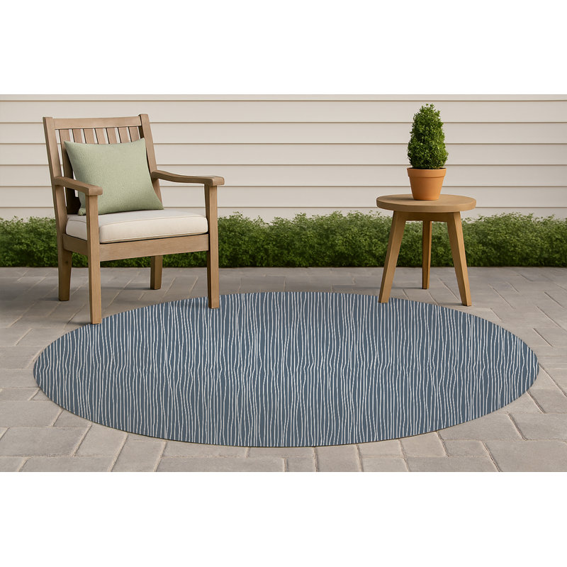 Eric Non-Slip Outdoor Rug, Round 5'