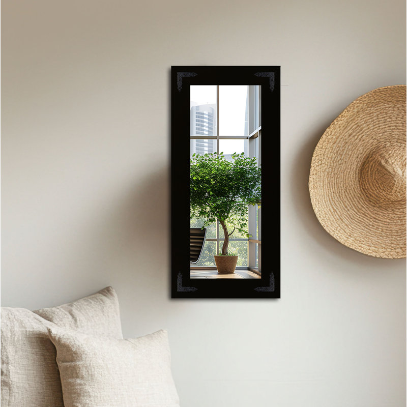 Miroir de salle de bain moderne et contemporain, Noir, H 30 po x l 24 po