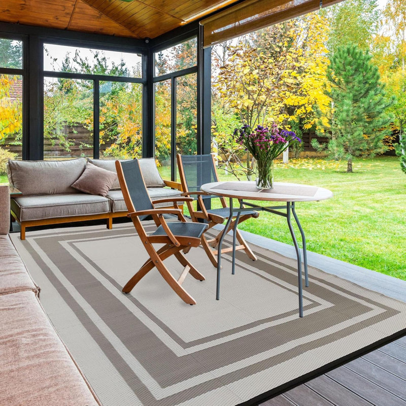 Tapis d'extérieur pour tapis imperméables pour terrasse de porche Tapis en plastique de paille pour véhicule récréatif