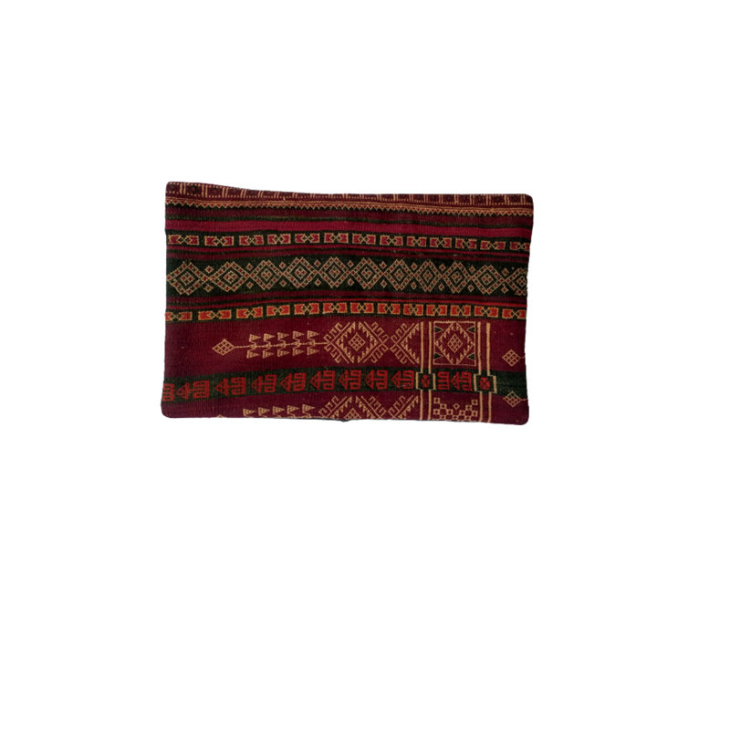 Geoffrey Kilim Handwoven Maroon Oak Cushion Cover