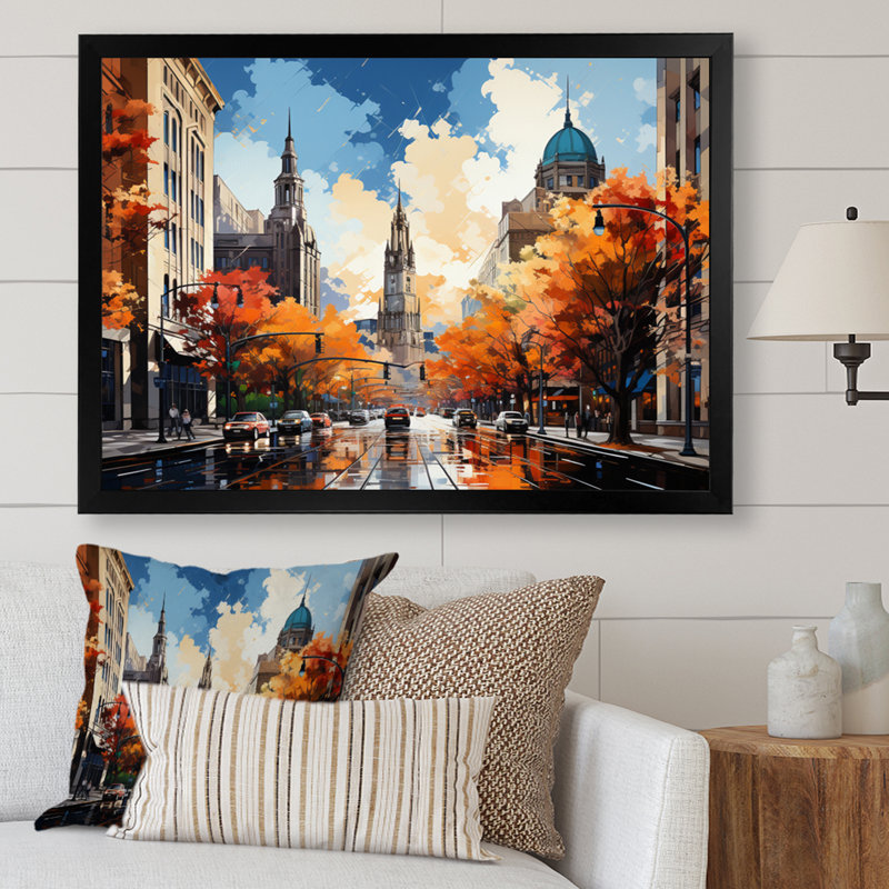 Boston Popart III sur impression sur toile, H 30 po x l 40 po x P 1,5 po, Cadre simple noir
