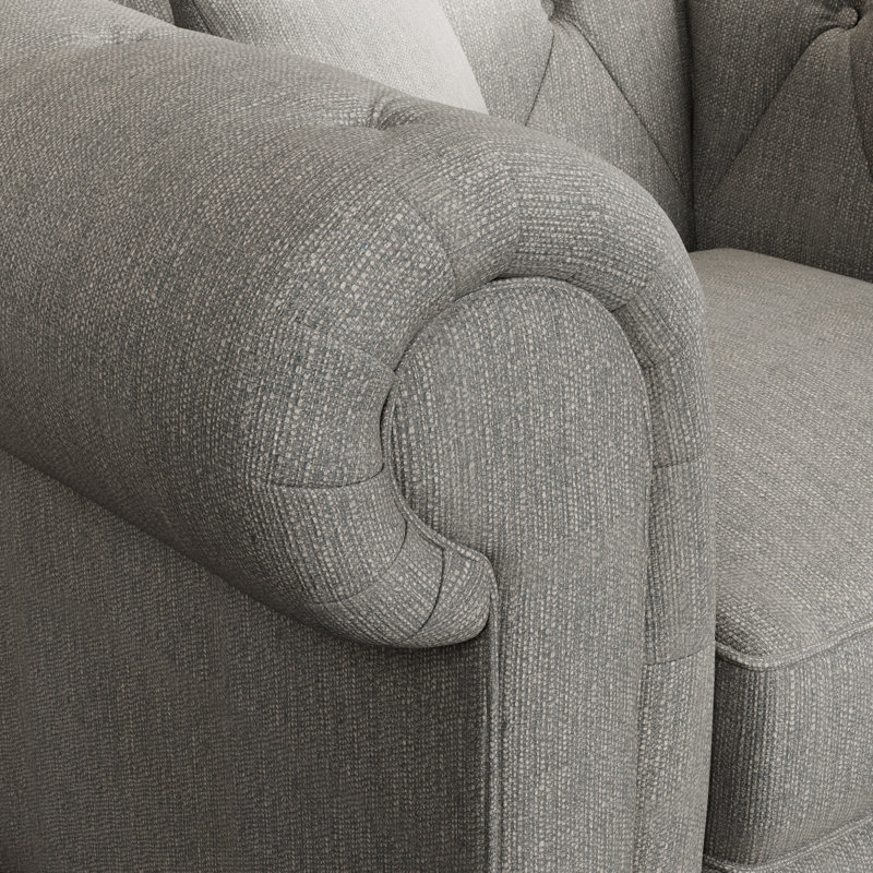 Ellrich Upholstered Armchair, Walnut, Granite