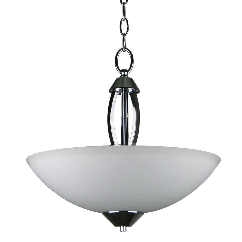 Luminaire suspendu bol simple 3 lumières Anna, Chrome
