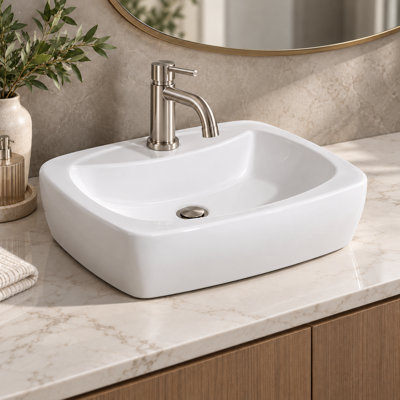Cheviot Products 14.25'' White Vitreous China Rectangular Bathroom Sink