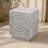 Gray Square Capiz Inlay Accent Stool with Starburst Pattern