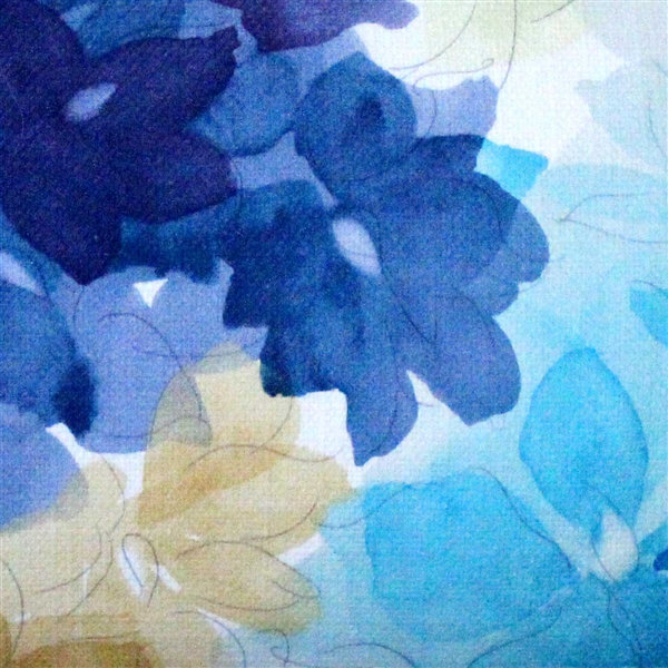 Coussin en coton May Flower, Bleu