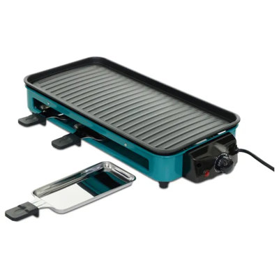 Barbecue électrique d'intérieur sans fumée, barbecue antiadhésif 1500 W avec plaque double et température réglable pour 3 à 7 personnes, cuisine familiale