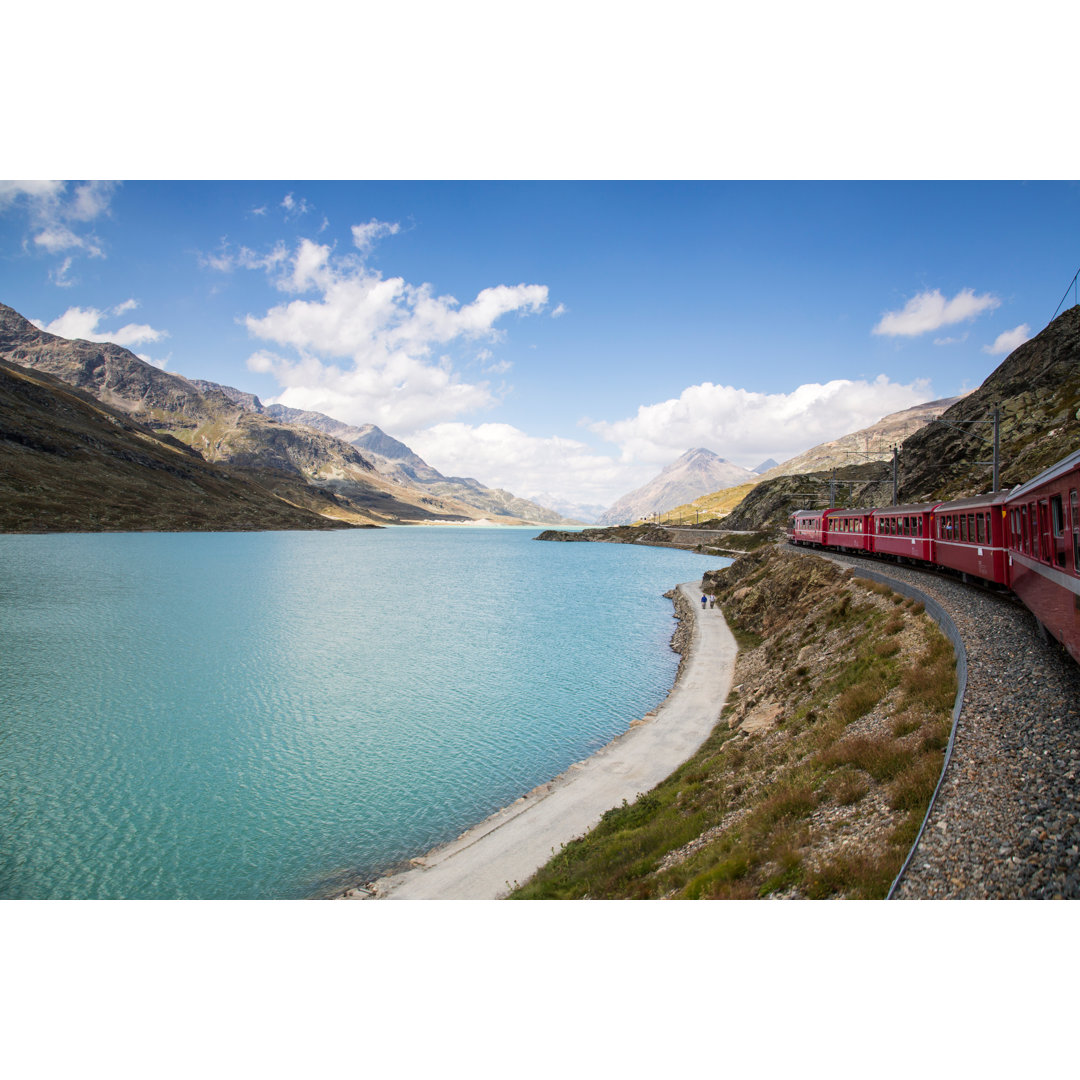 Leinwandbild Der rote Zug Bernina Express