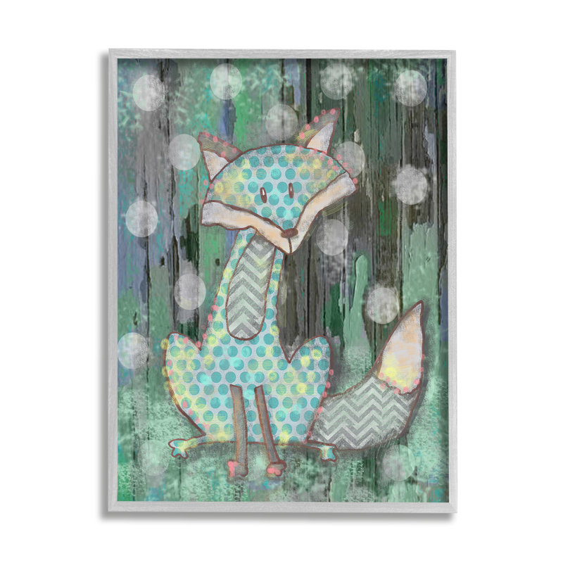 Renard à pois Woodland, Toile tendue, L 16 po x H 20 po