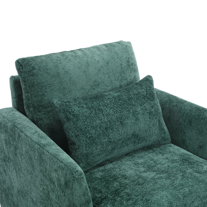Denzal CAL117 Compliant 29.5'' Wide Chenille Armchair, Green Chenille
