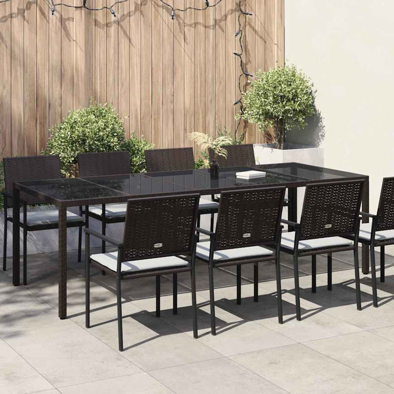 Table de jardin vidaXL en rotin de polyester brun 98,43 x 39,37 x 29,53, Brun