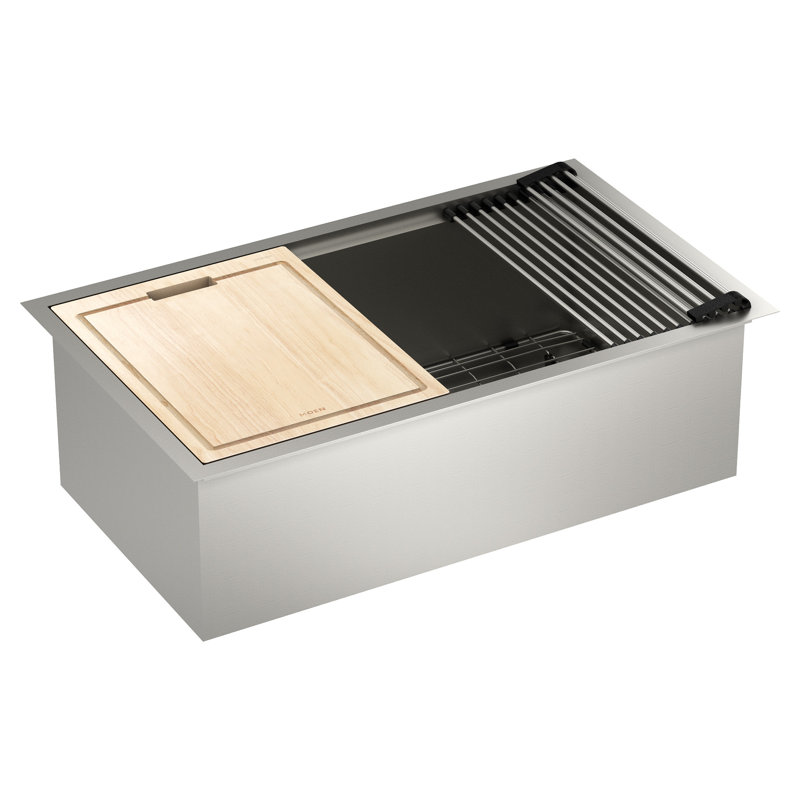 Luxe Chef 32" Stainless Steel Undermount Single Bowl Workstation Sink