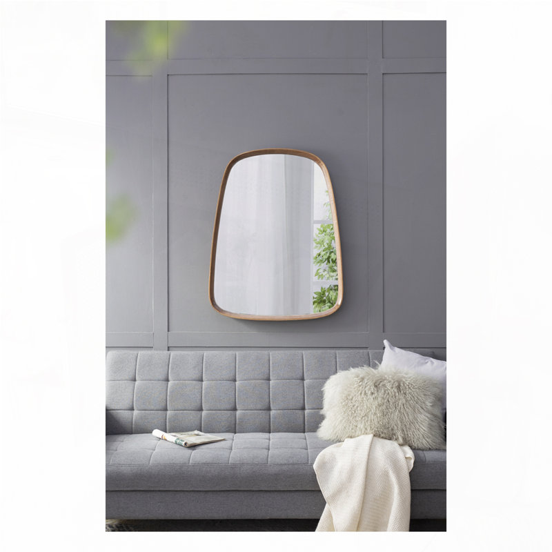Miroir 27 "x 37" avec cadre en bois Irrgeular