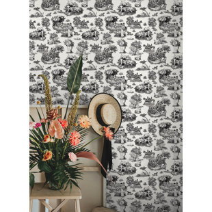 The Chase Matte Vinyl 18' L x 20.5" W Peel and Stick Wallpaper Roll