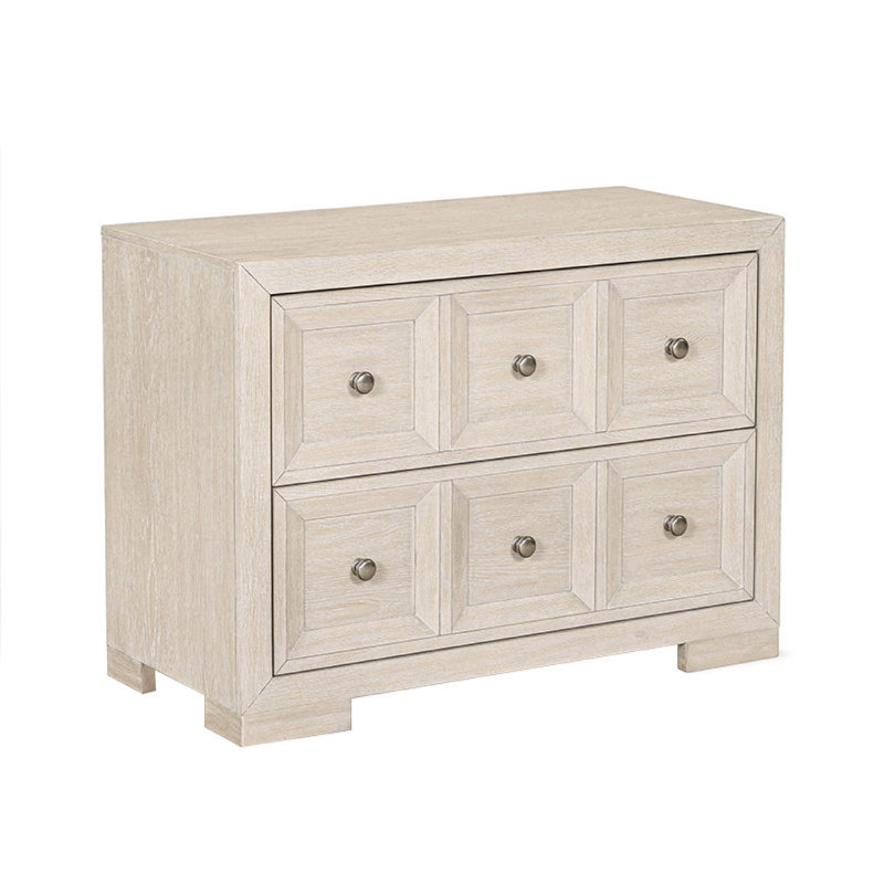 Grande table de chevet Kizie, USB A-C, 2 tiroirs, bronze, beige, 38 pouces