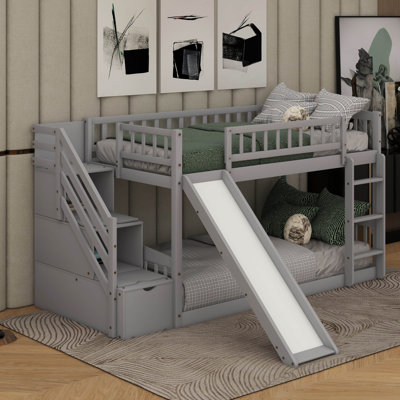 Twin Over Twin Bunk Bed With Slide